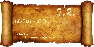 Tóth Réka névjegykártya